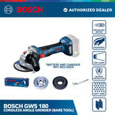 Bosch GWS 180 Cordless Angle Grinder (Bare Tool)